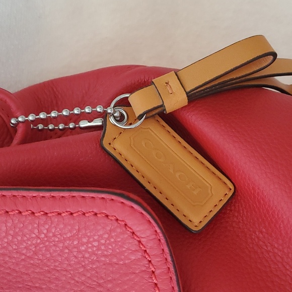 Coach Red Pebble Leather F24385 Sling Backpack main image 4